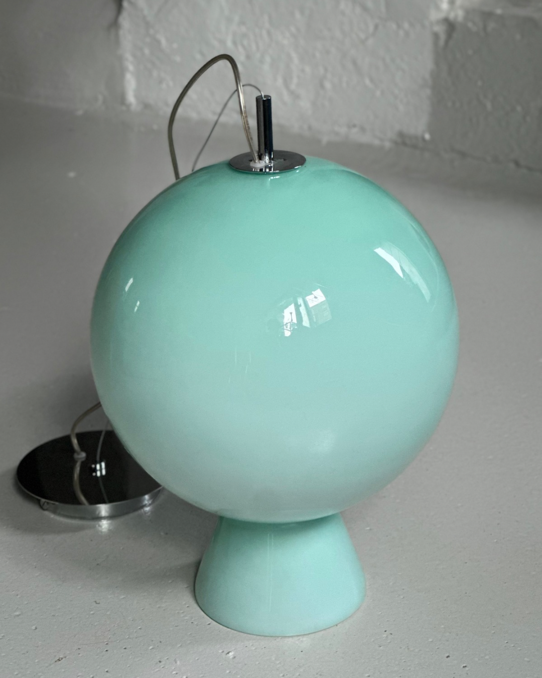 Italiensk Glas Pendel - Aqua-blå