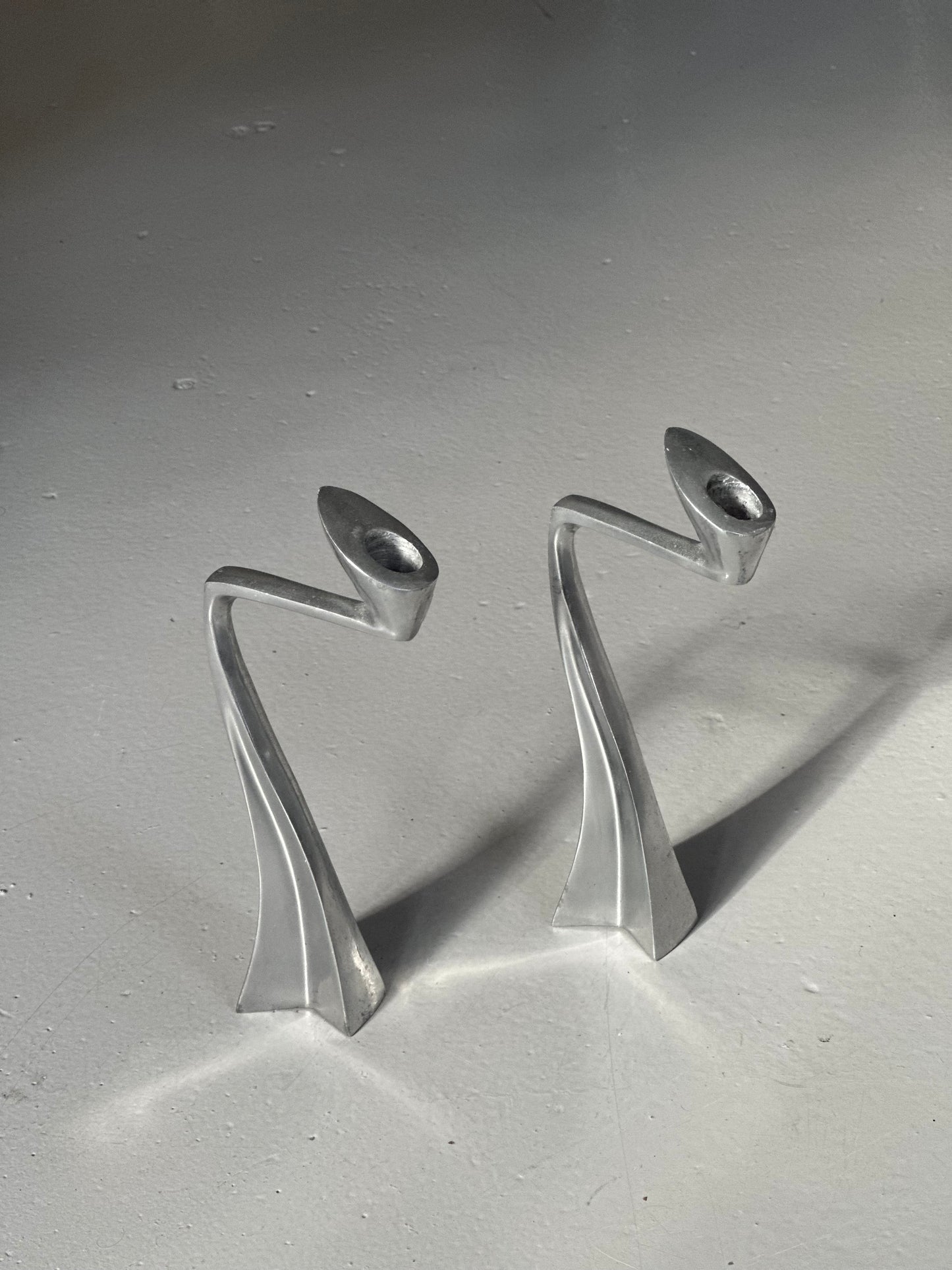 Vintage ‘SWAN’ Lysestager I Aluminium