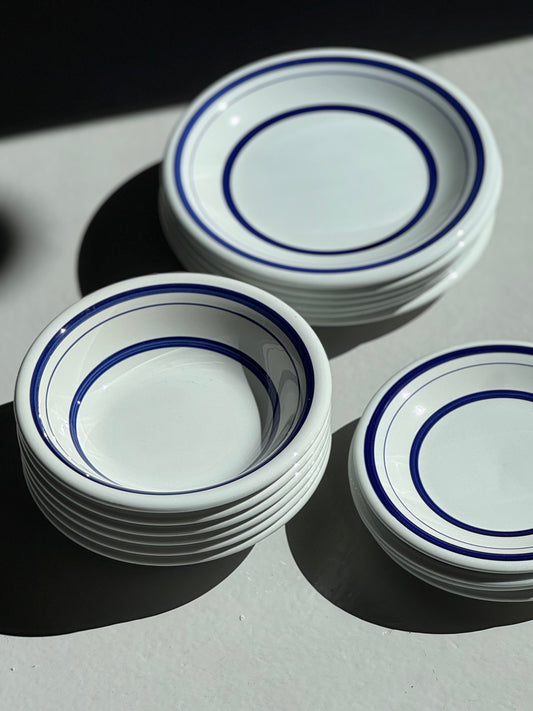Vintage Bistro Tallerkener - Blå