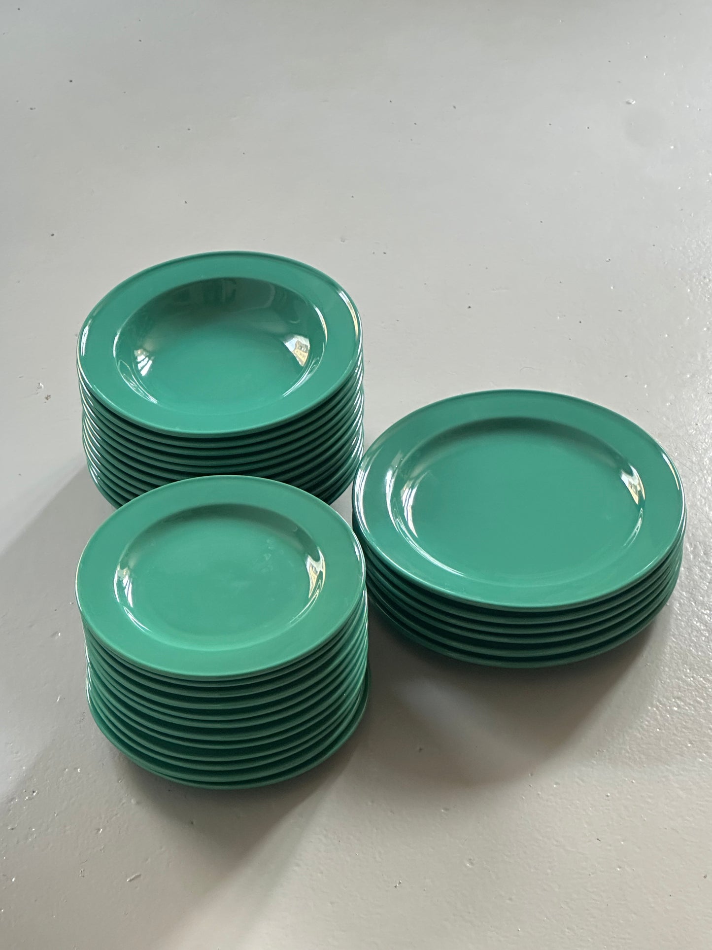 Chunky Italienske Vintage Tallerkener - Grøn