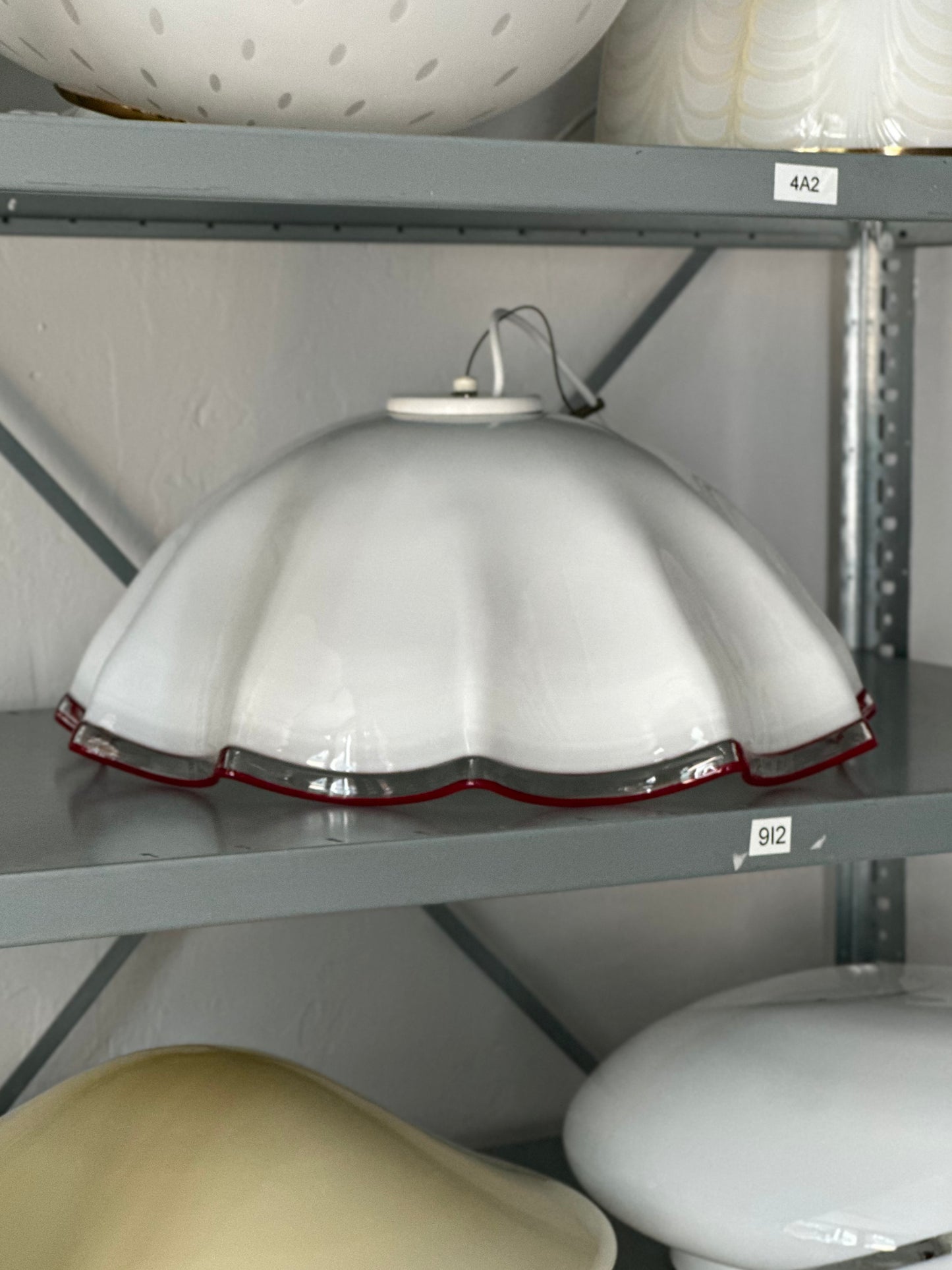 Vintage Murano Pendel - Rød Kant