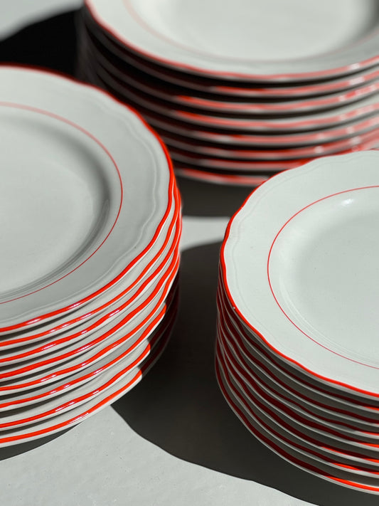 Vintage Bistro Tallerkener - Rød