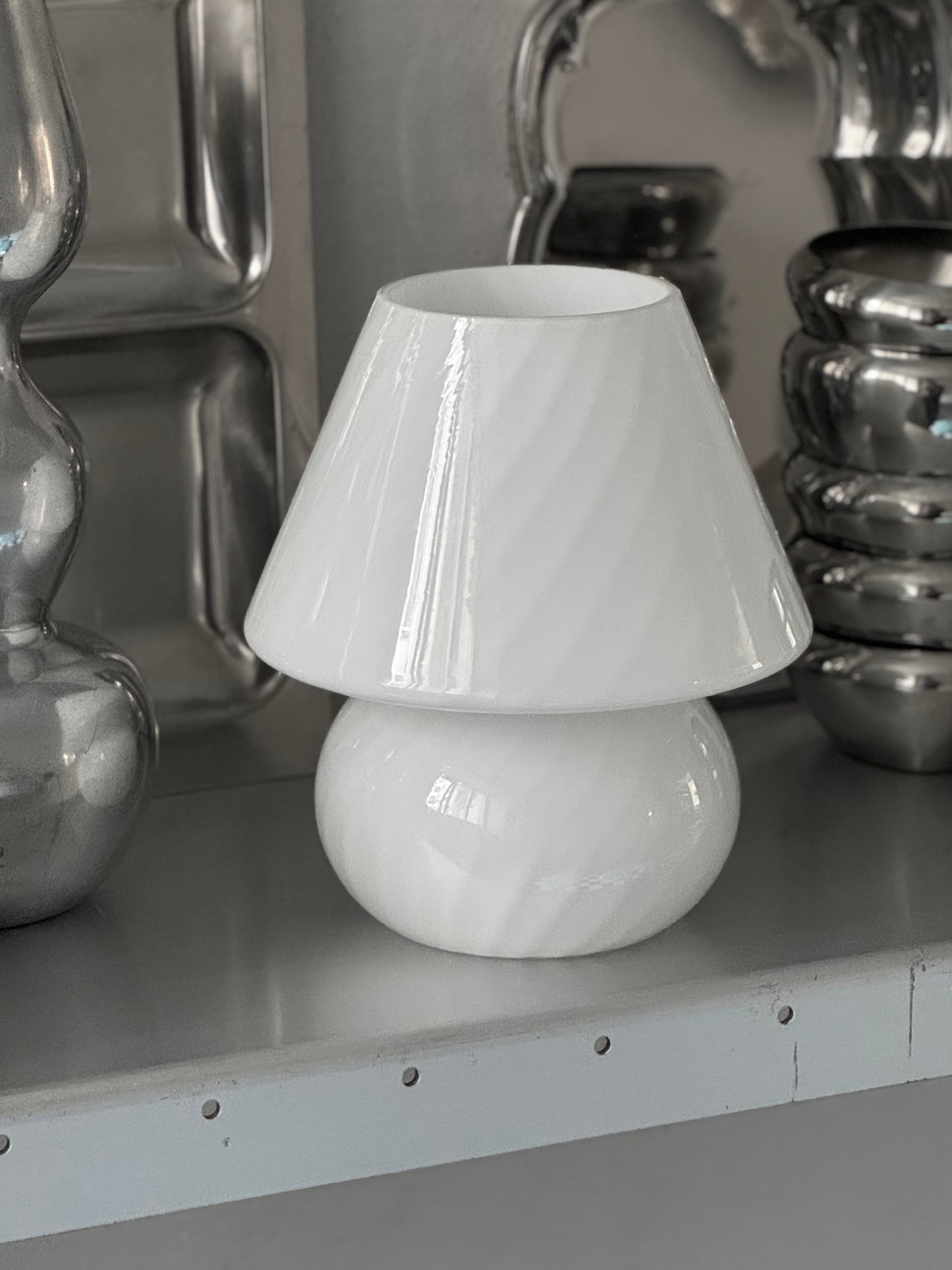 Vintage Murano Swirl Mushroom Bordlampe - Mini