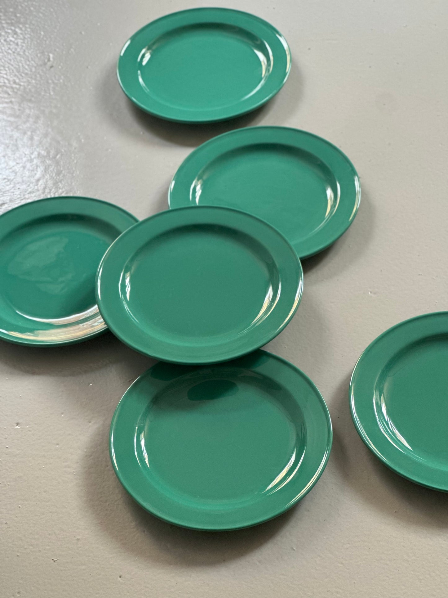 Chunky Italienske Vintage Tallerkener - Grøn