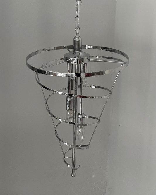 Italiensk Vintage Spiral Lampe I Krom
