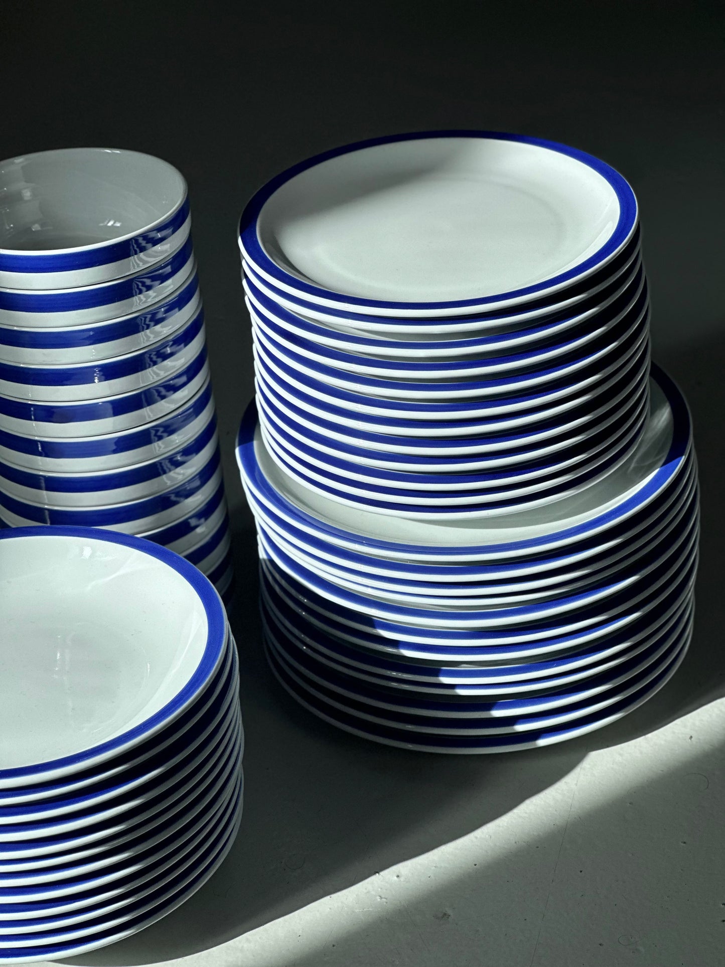 Vintage Bistro Stel - Blå Tyk Kant