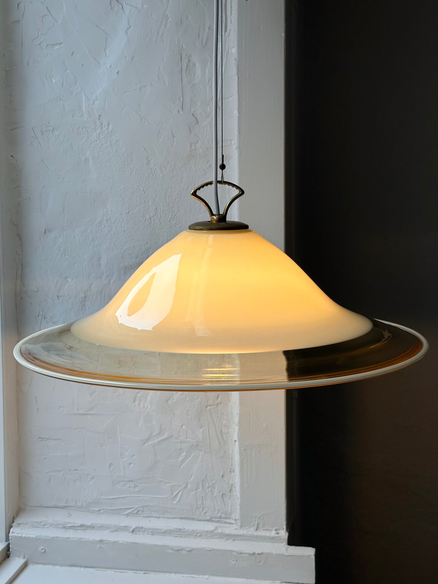 Vintage Murano Pendel - Creme