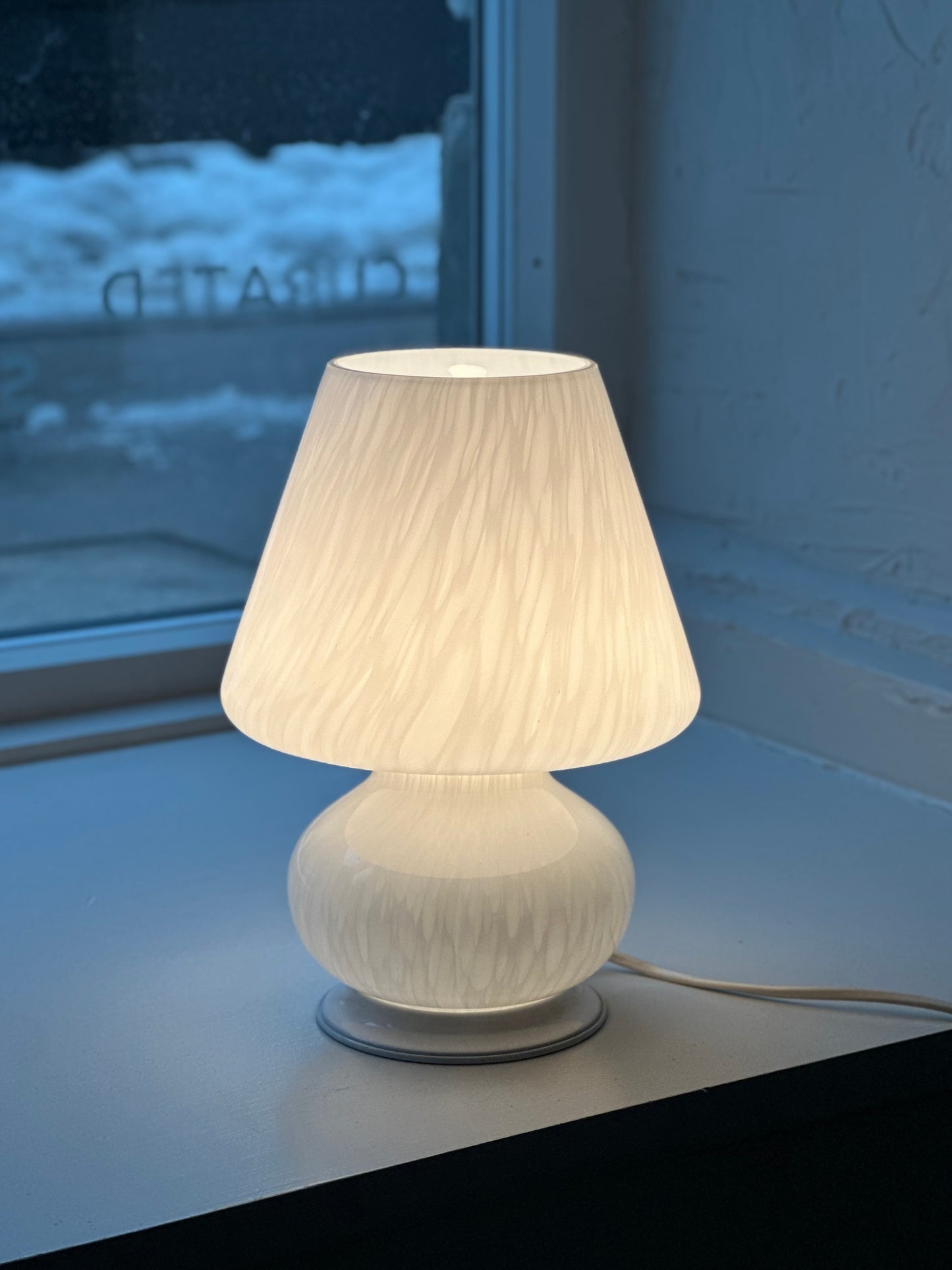 Vintage Murano Marmoreret Mushroom Lampe