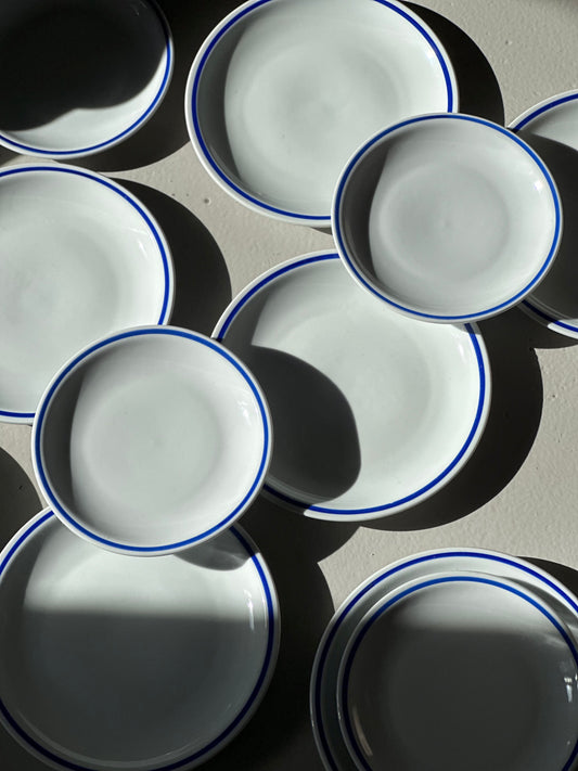 Italienske Vintage Bistro Tallerkener - Blå