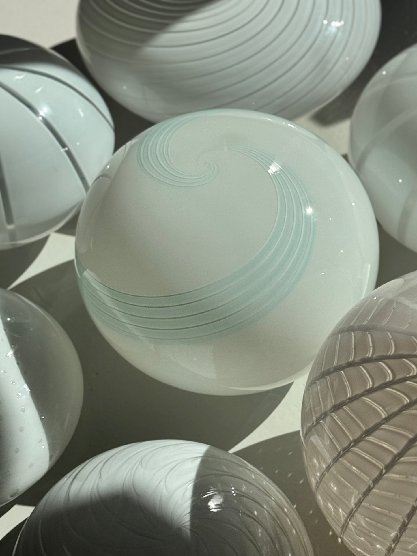 Vintage Murano Swirl Pendel - Lyseblå