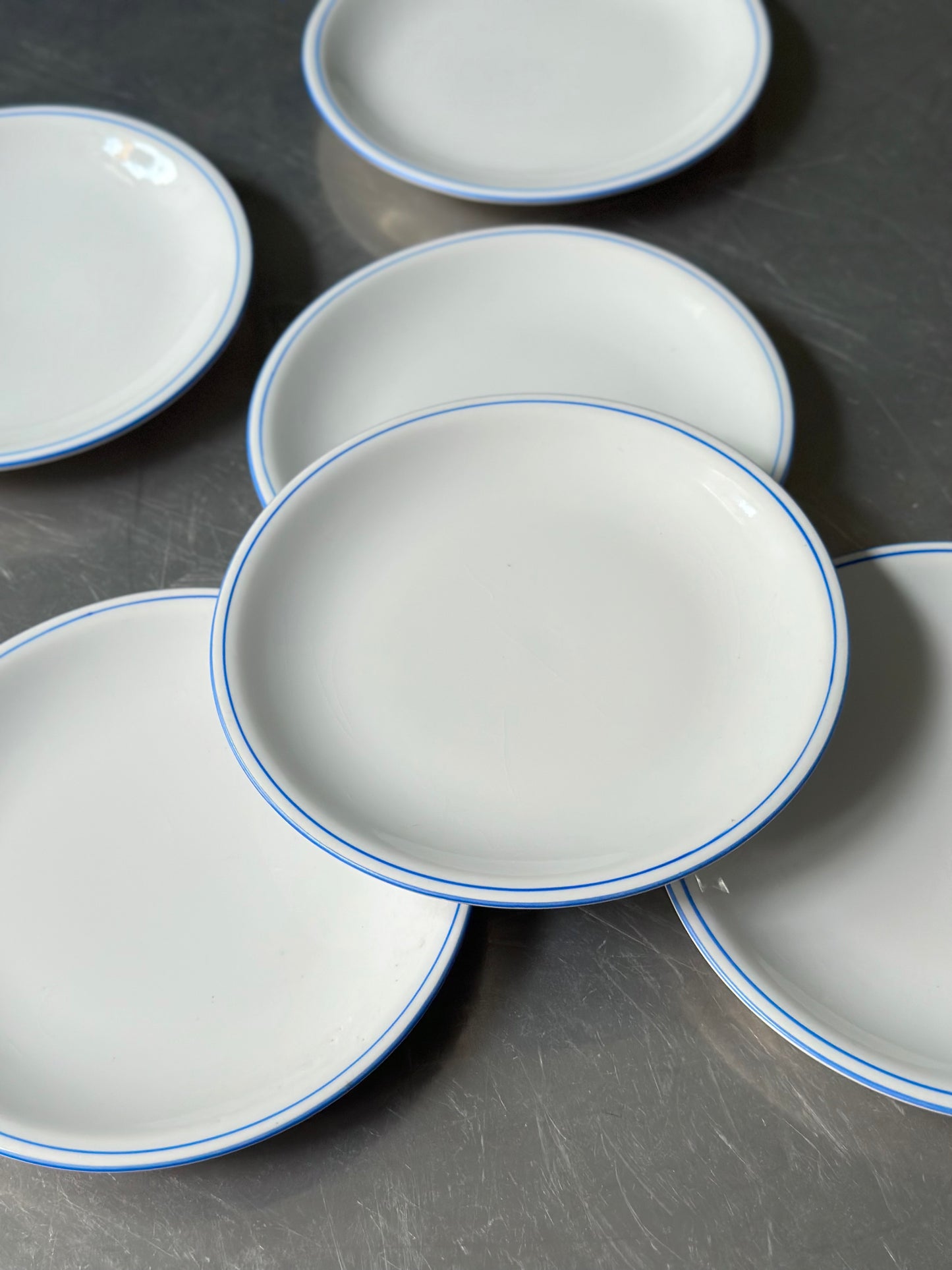 Vintage Bistro Stel - Blå Dobbeltkant