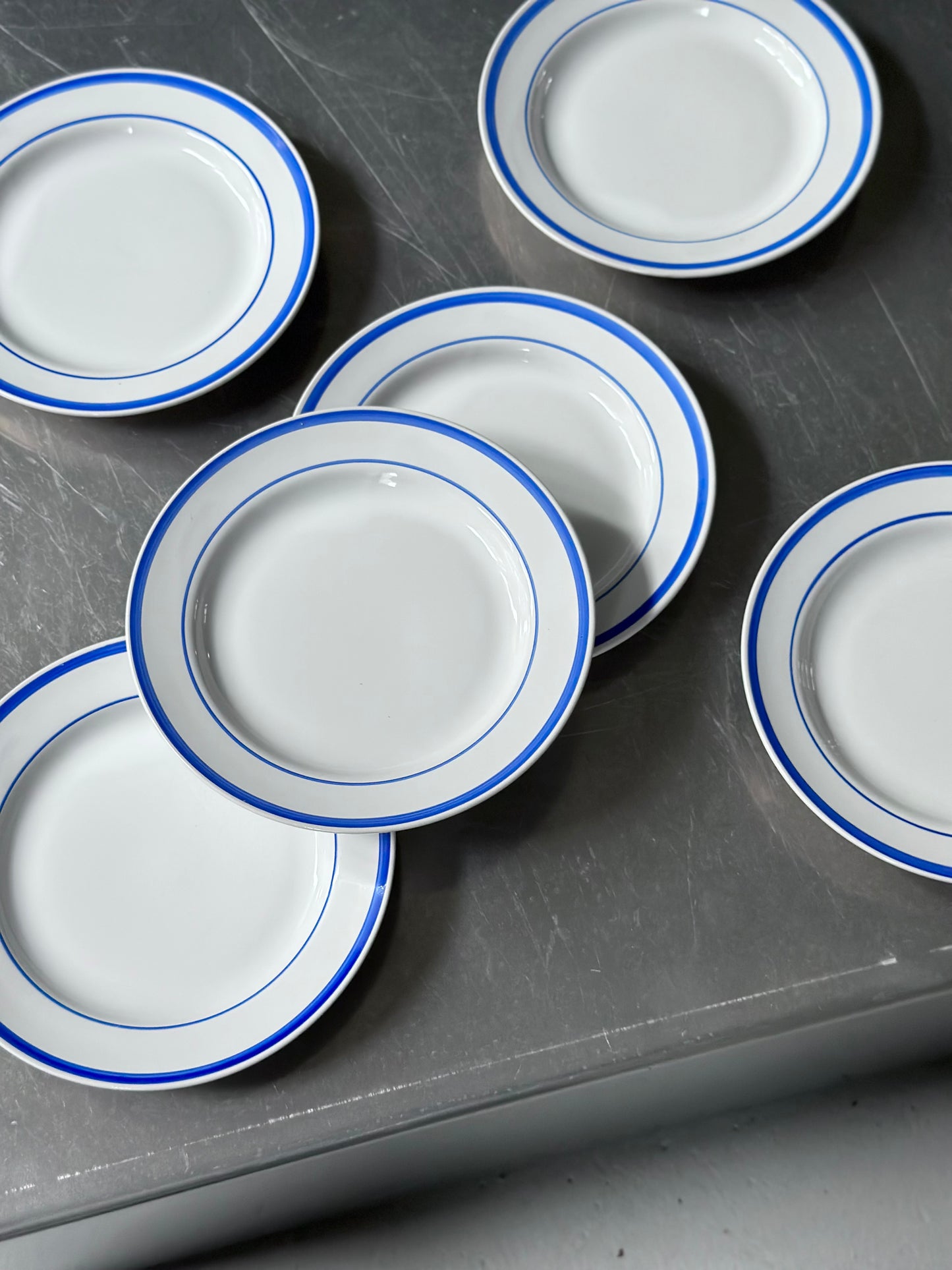 Italienske Vintage Bistro Tallerkener - Blå