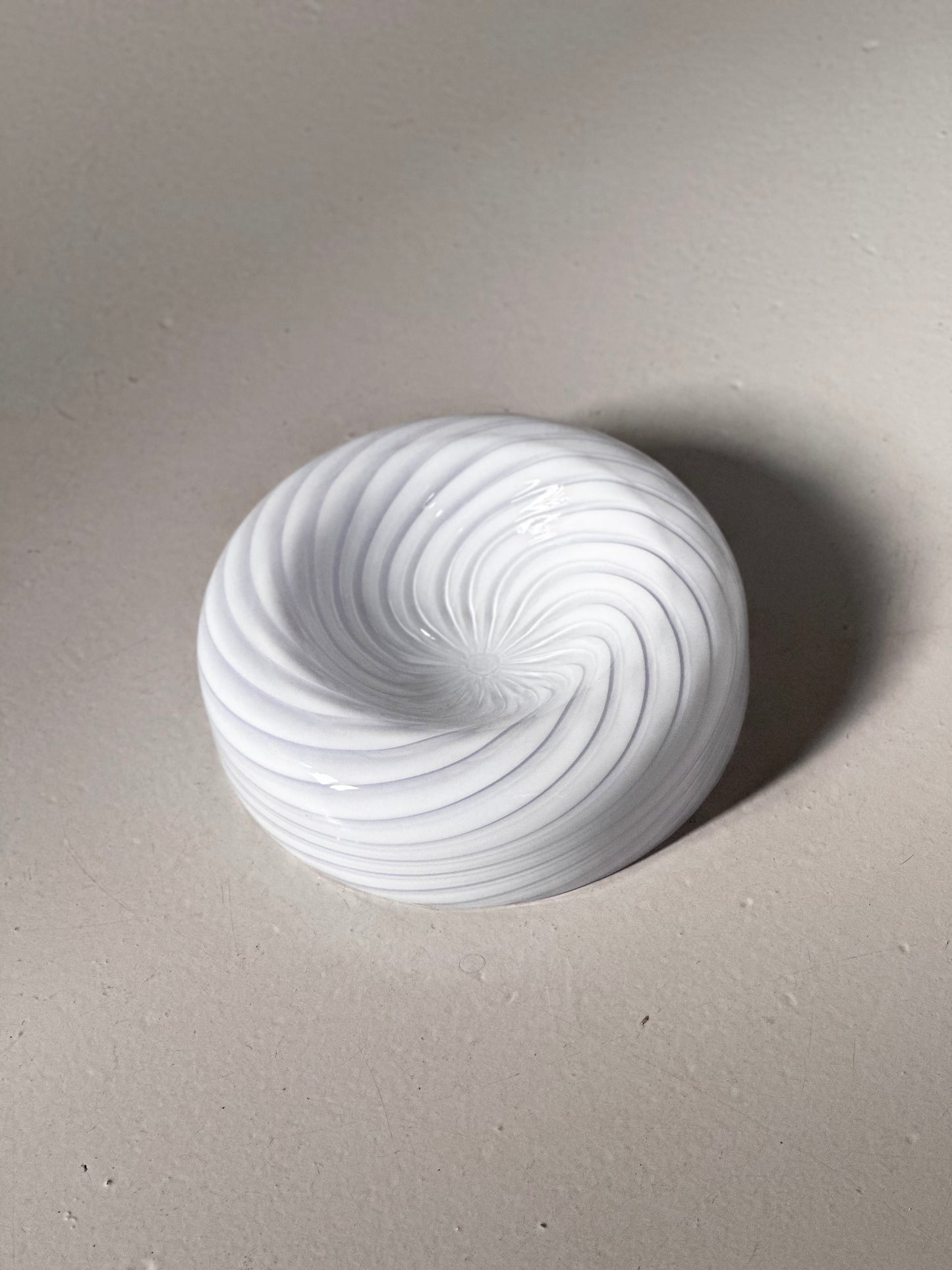 Vintage Murano Swirl Skål - Lyselilla/Hvid