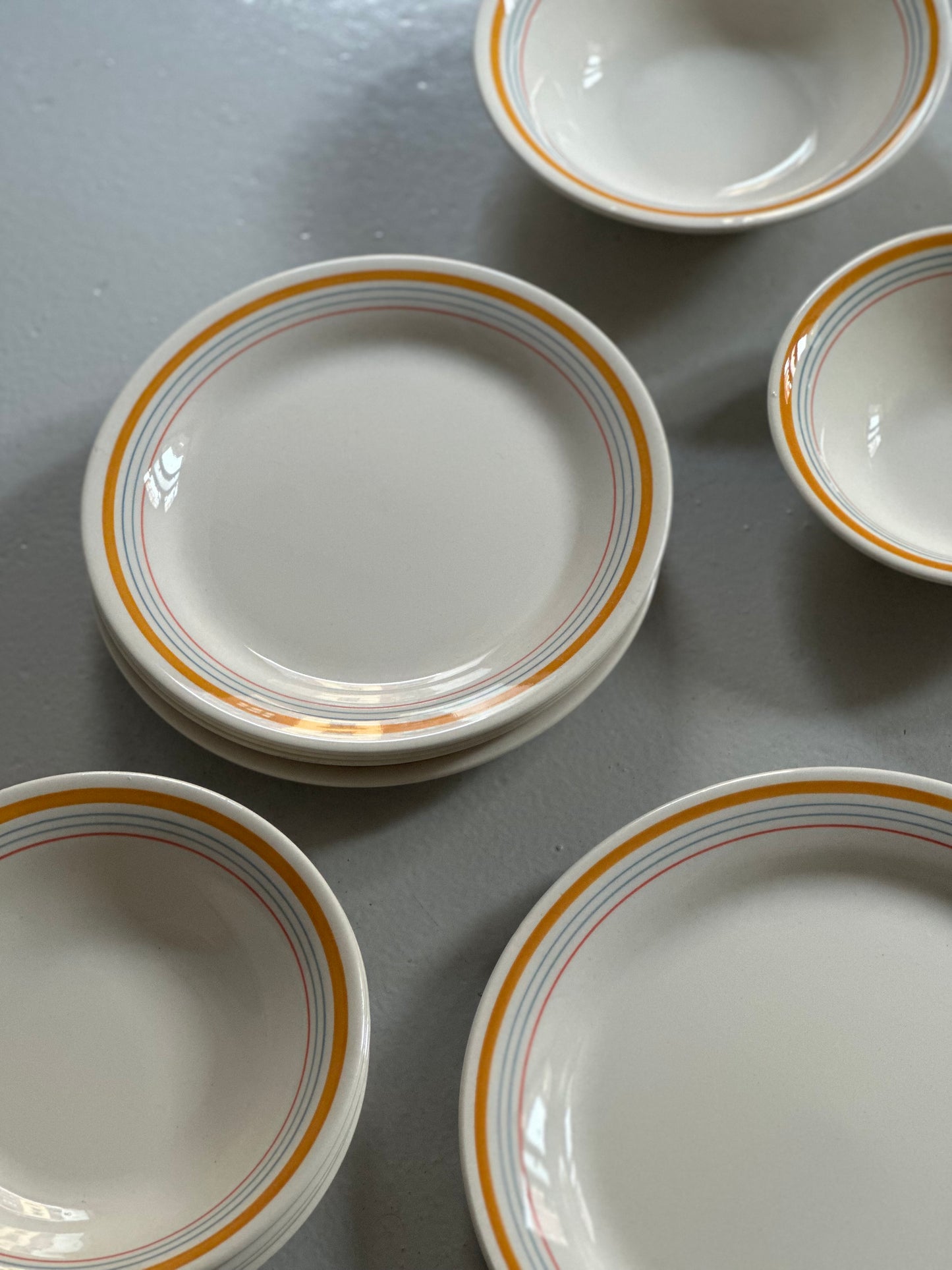 Italiensk Bistro Stel - Gul/Blå/Rød