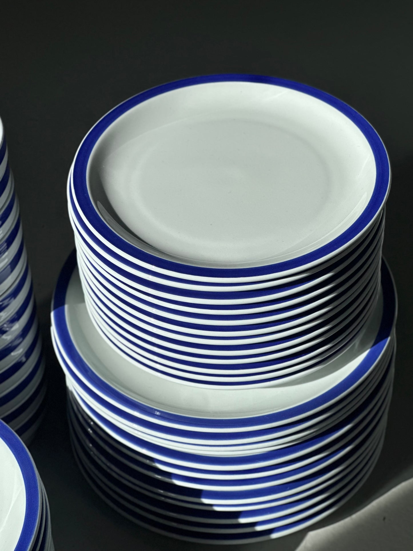 Vintage Bistro Stel - Blå Tyk Kant