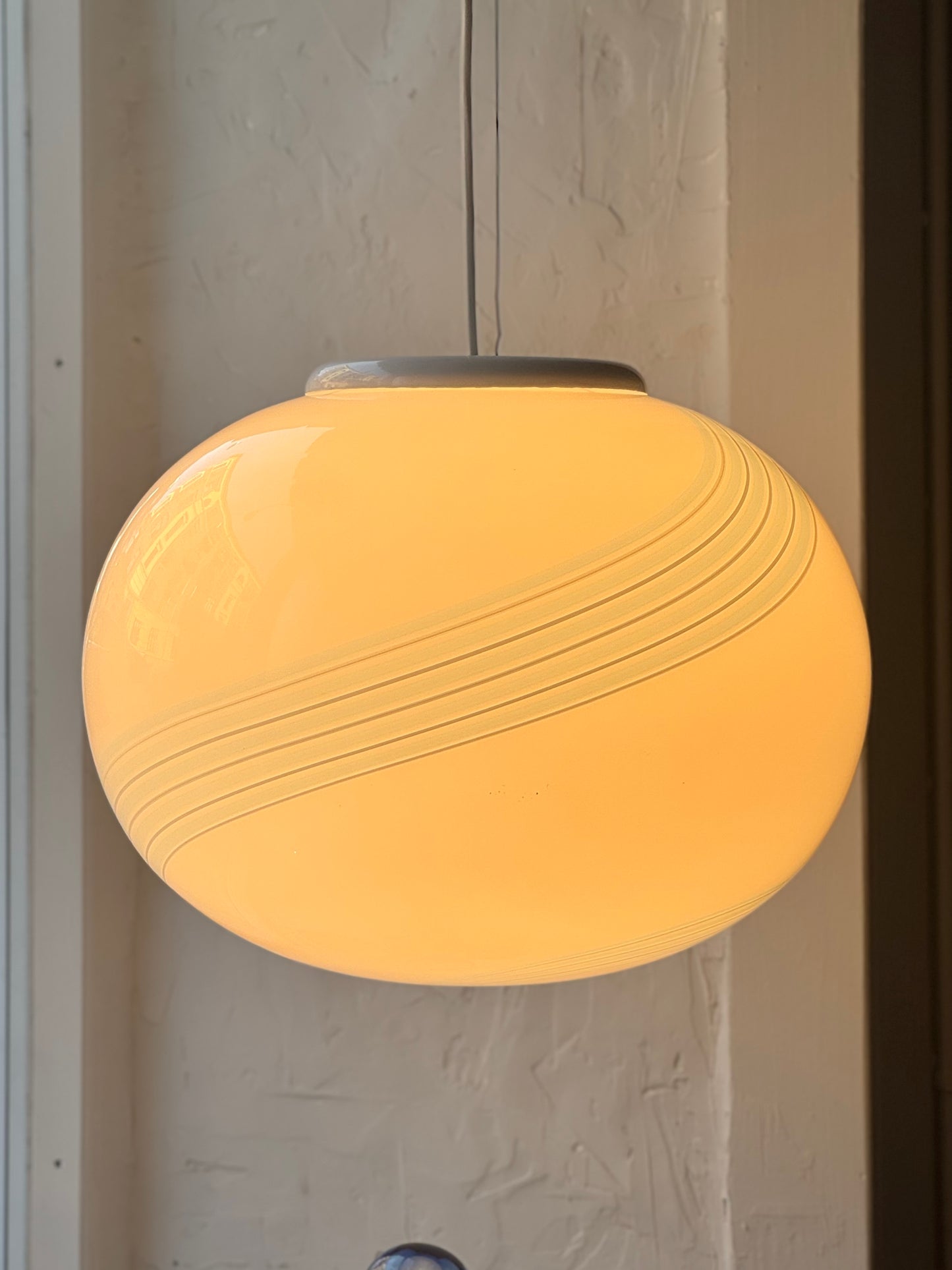 Vintage Murano Swirl Pendel - Lyseblå