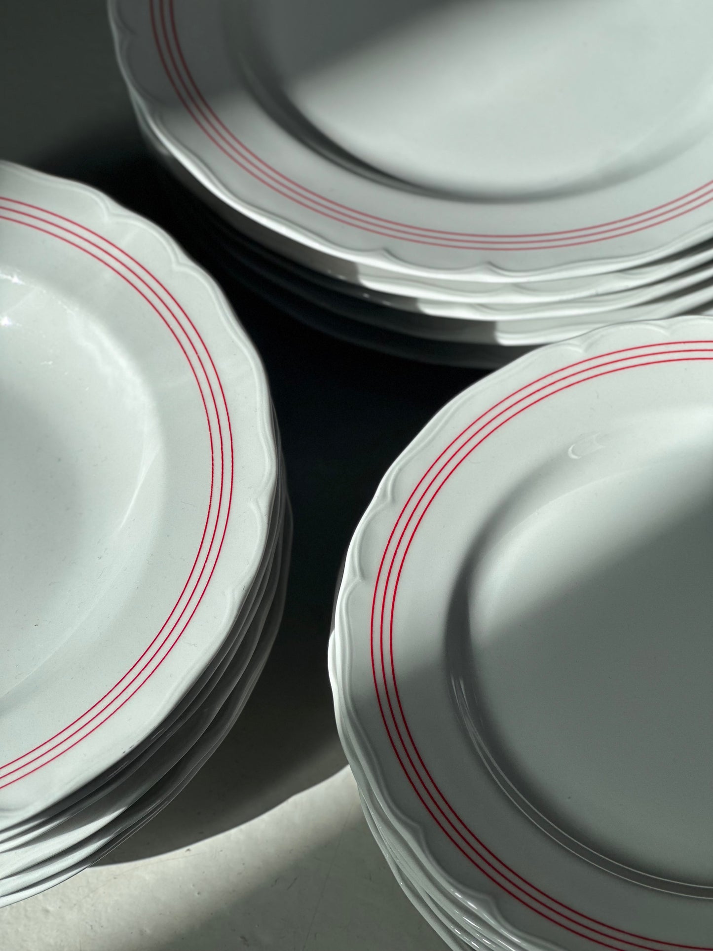 Vintage Bistro Stel - Triple Rød Kant