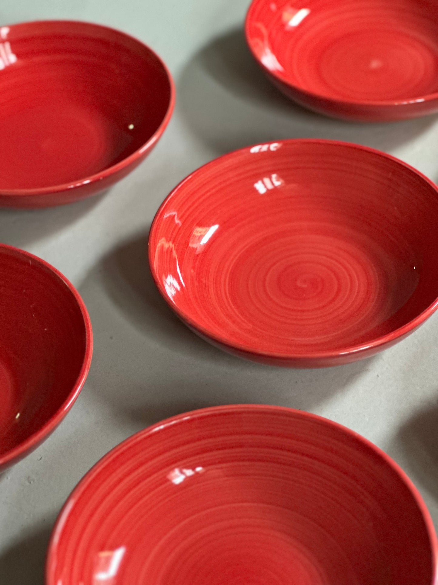 Italienske Swirl Tallerkener - Rød