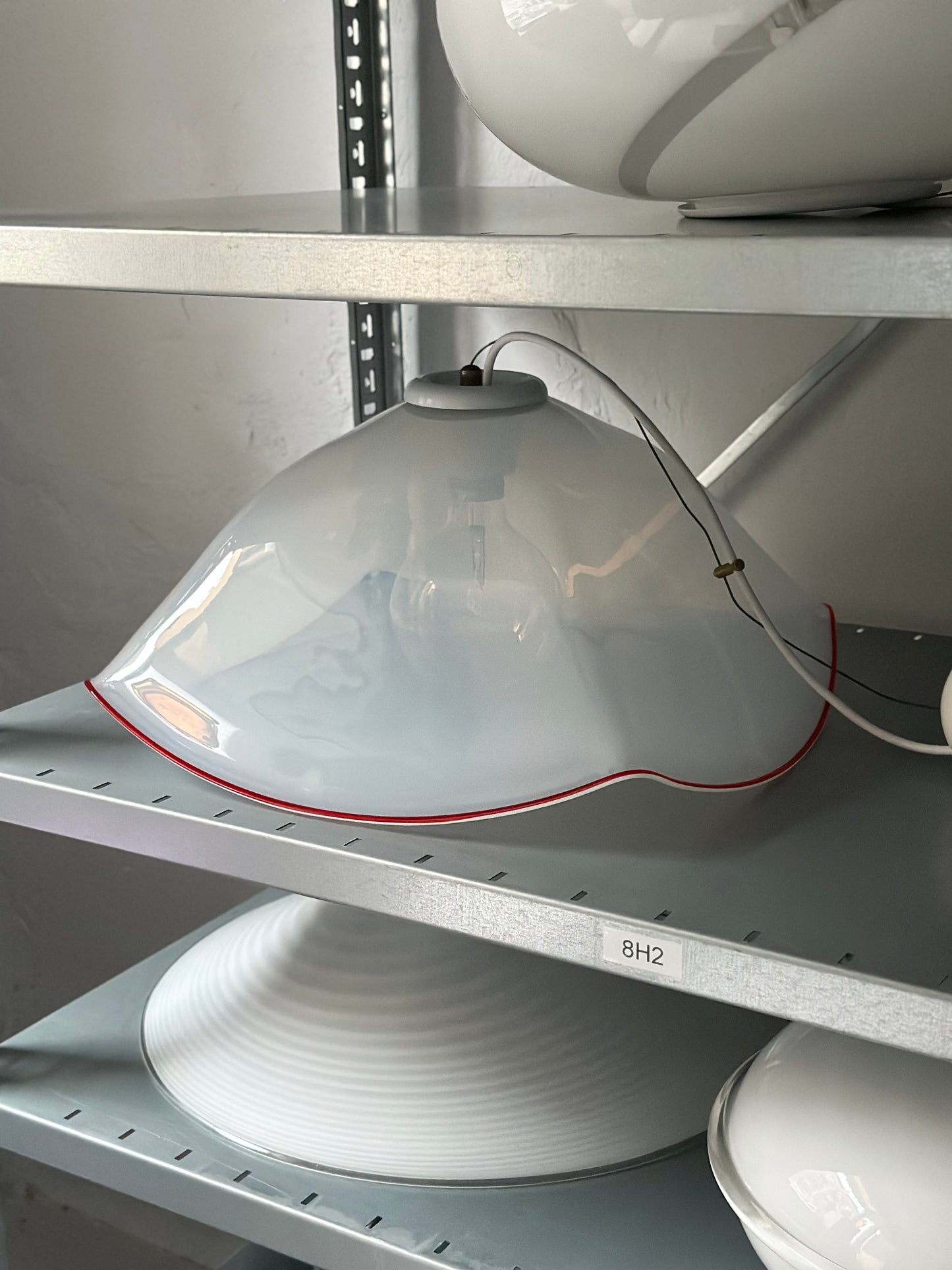 Vintage Murano Pendel - Rød Kant