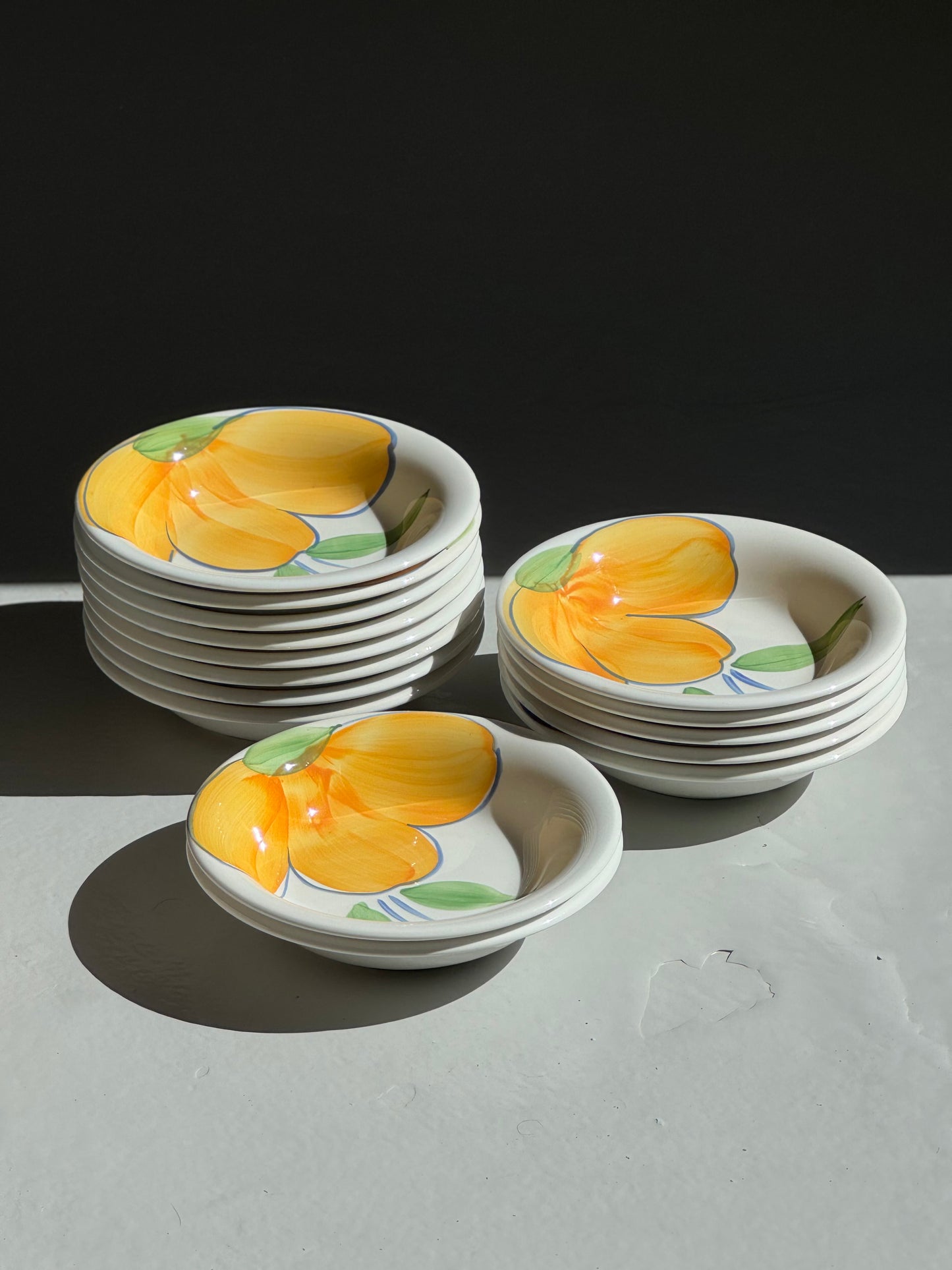 Italienske Vintage Tallerkener - Blomster