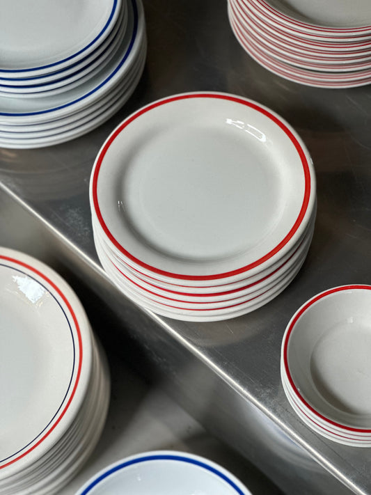 Italienske Bistro Frokosttallerkener - Rød