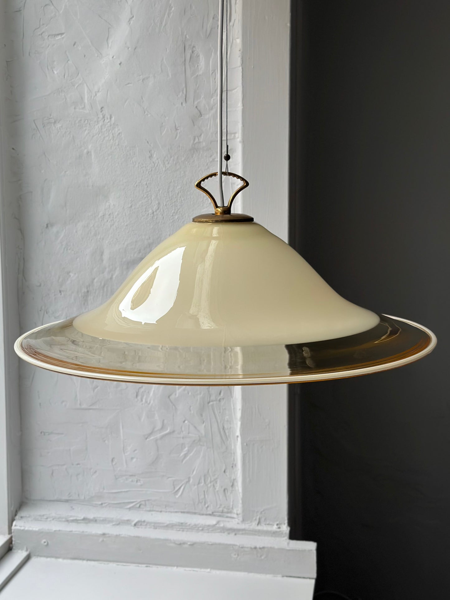 Vintage Murano Pendel - Creme