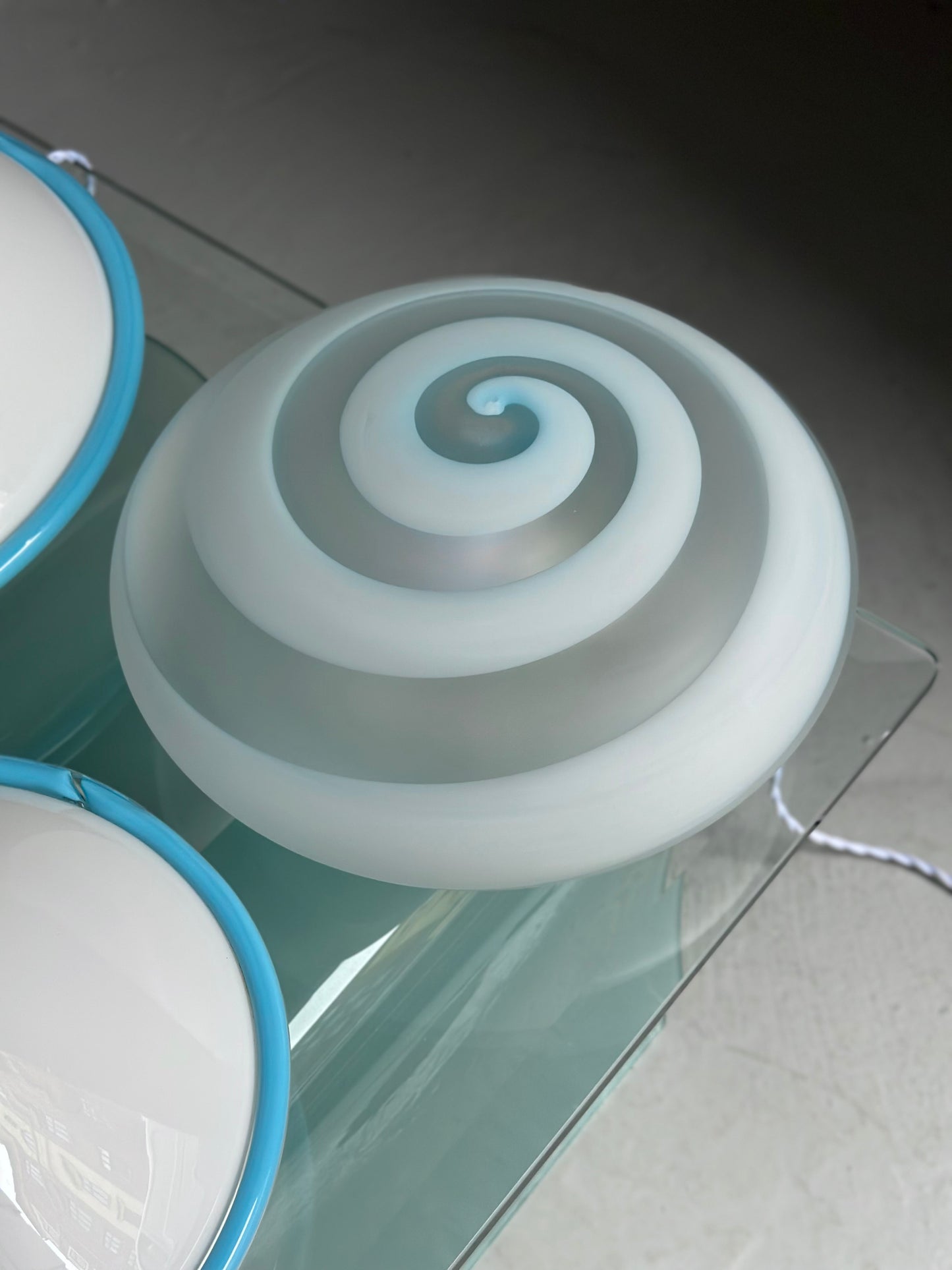 Vintage Murano Swirl Plafond - Lyseblå