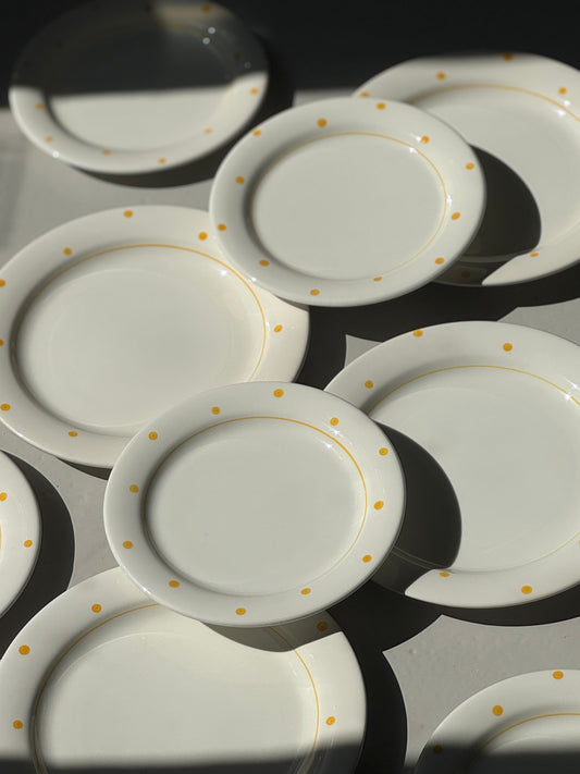 Prikkede Bistro Tallerkener - Gul