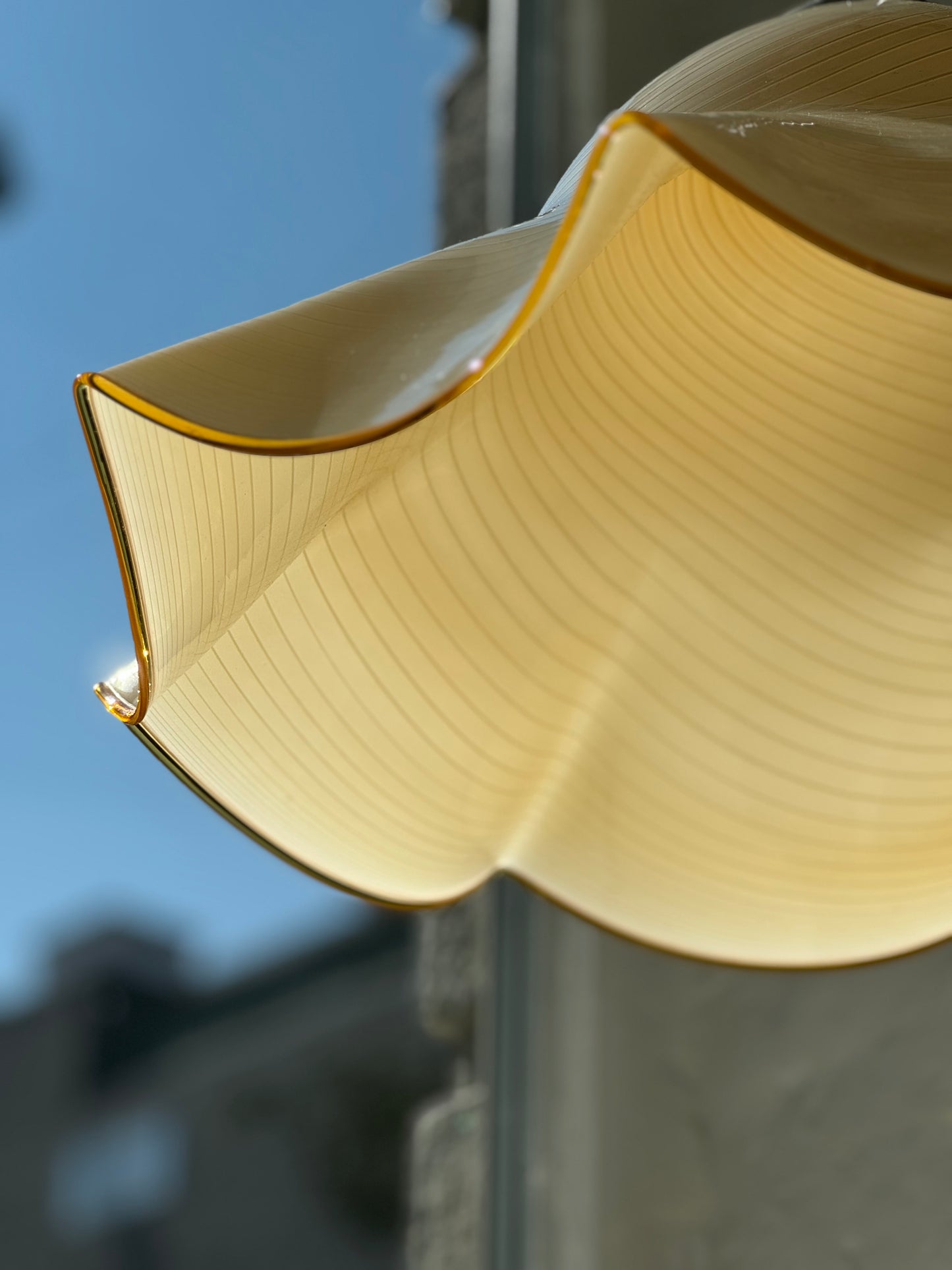 Vintage Murano Swirl Pendel - Creme/Karamel