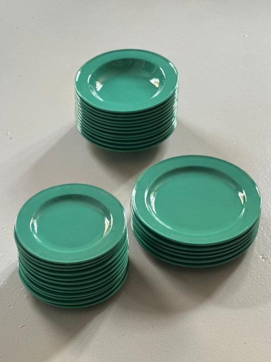 Chunky Italienske Vintage Tallerkener - Grøn