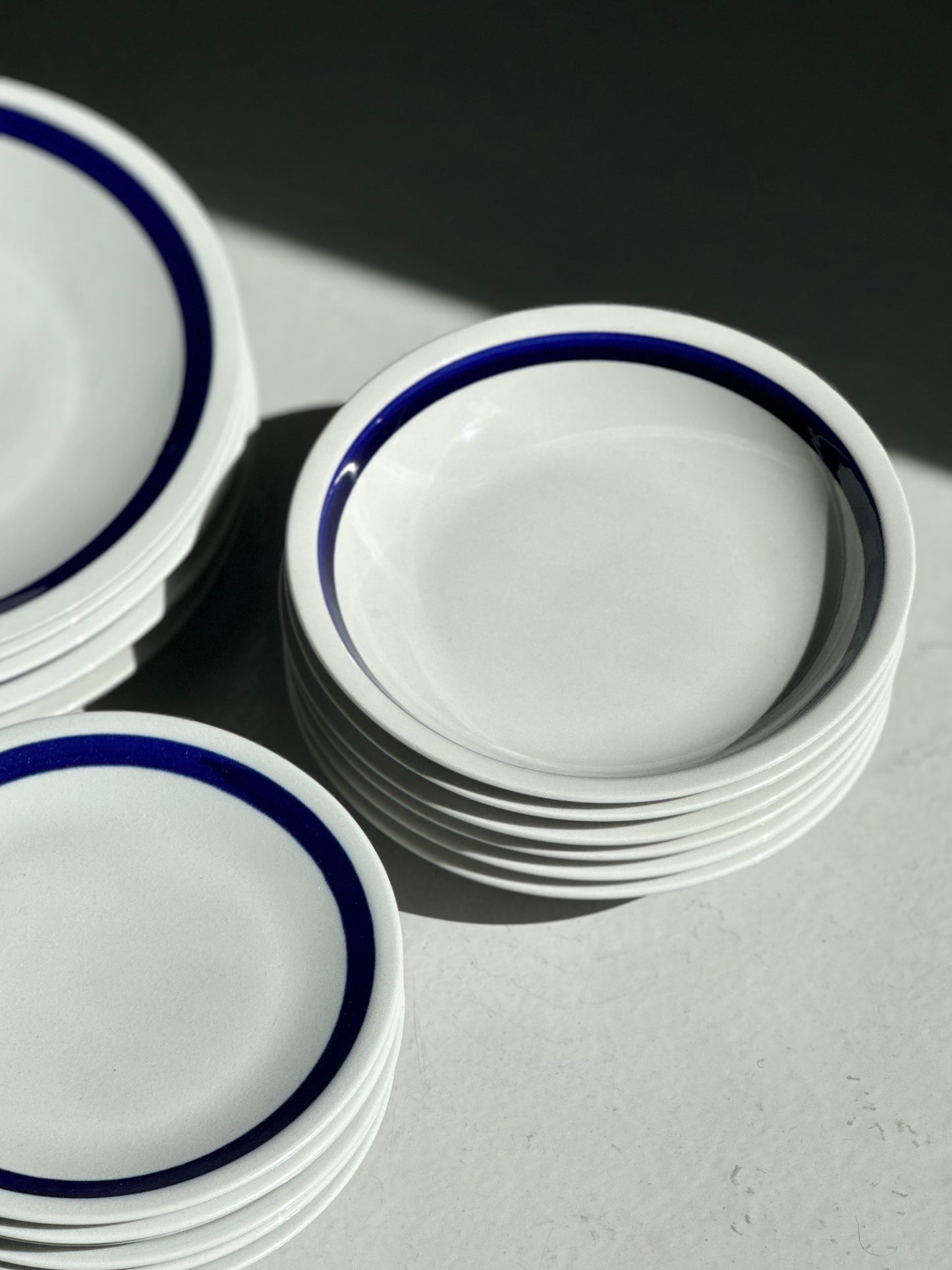 Bistro Tallerkener - Blå Kant