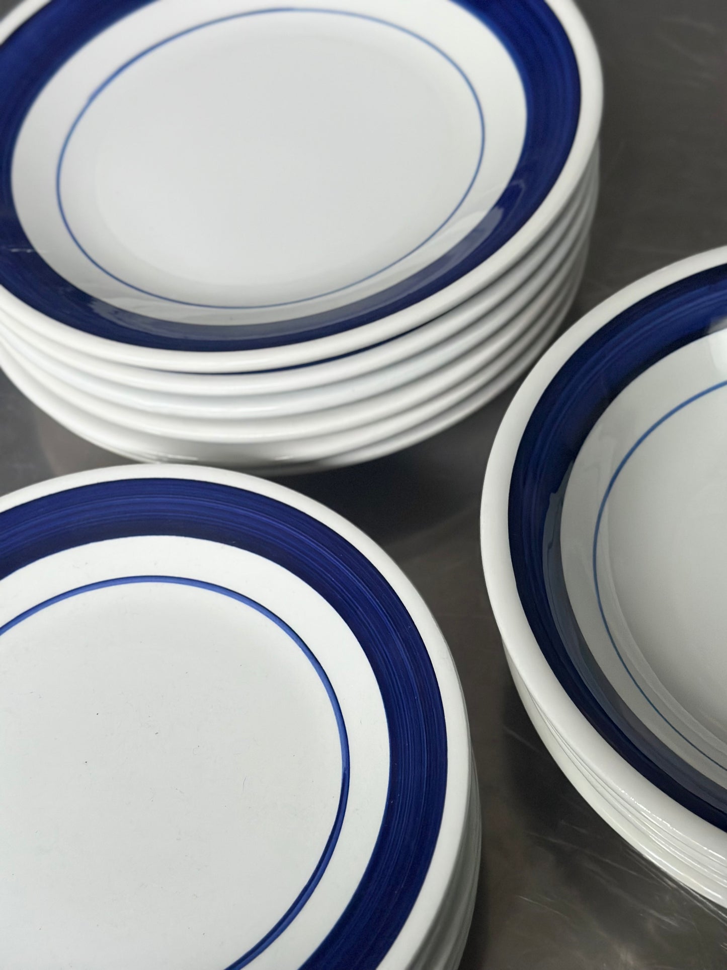 Blåt Italiensk Vintage Bistro Stel