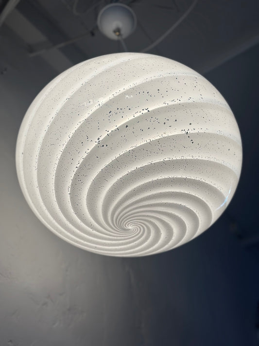Vintage Murano Pendel - Metallic White
