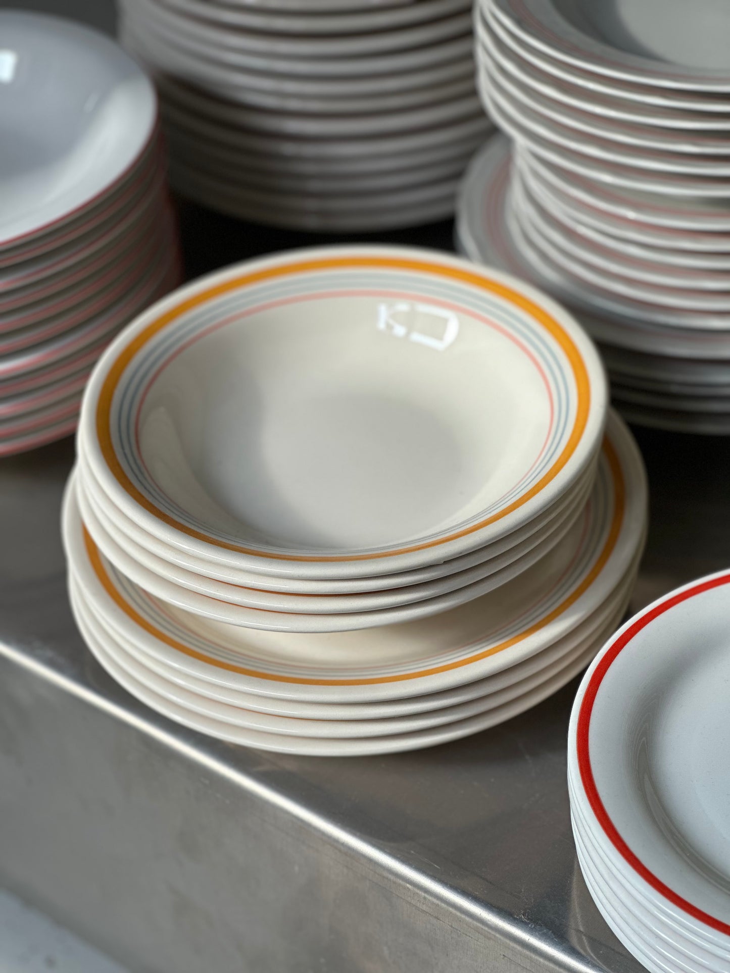 Italiensk Bistro Stel - Gul/Blå/Rød