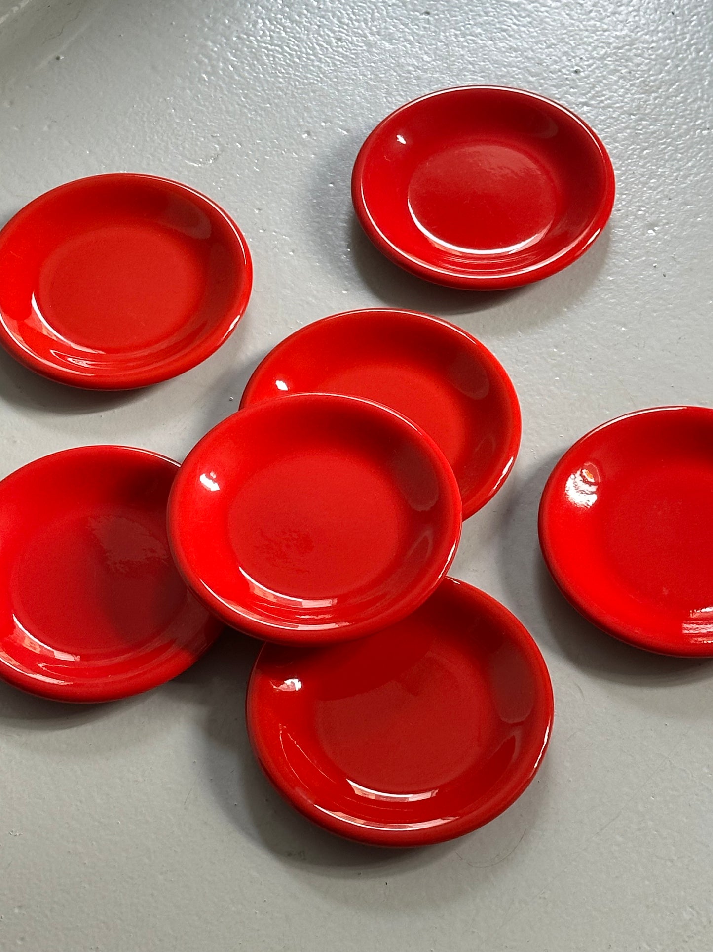 Røde Italienske Vintage Tallerkener