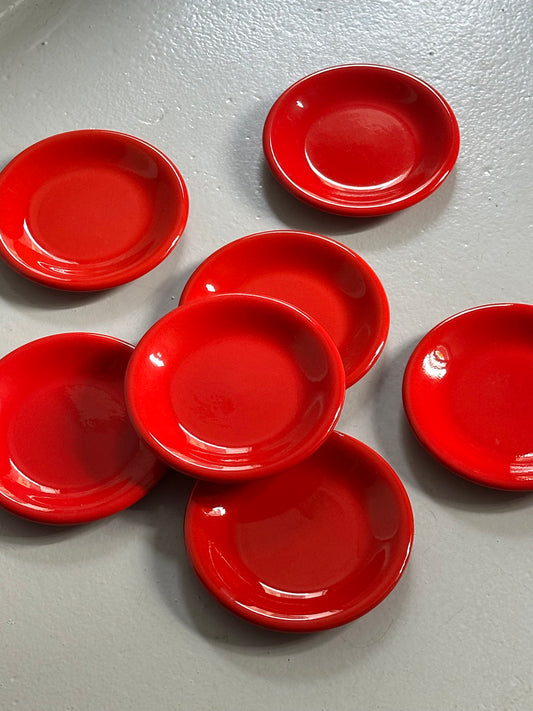 Røde Italienske Vintage Tallerkener