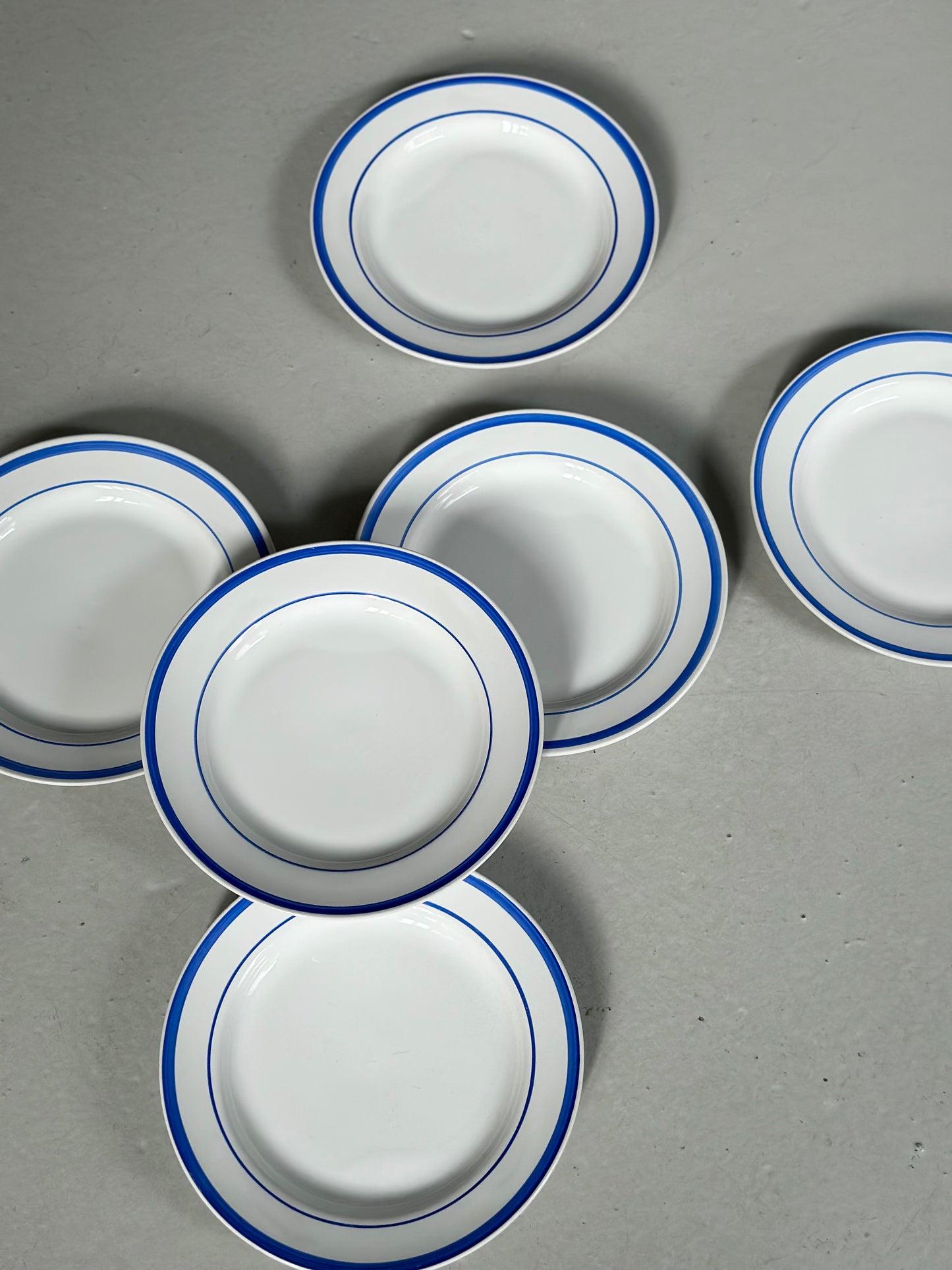 Italienske Vintage Bistro Tallerkener - Blå