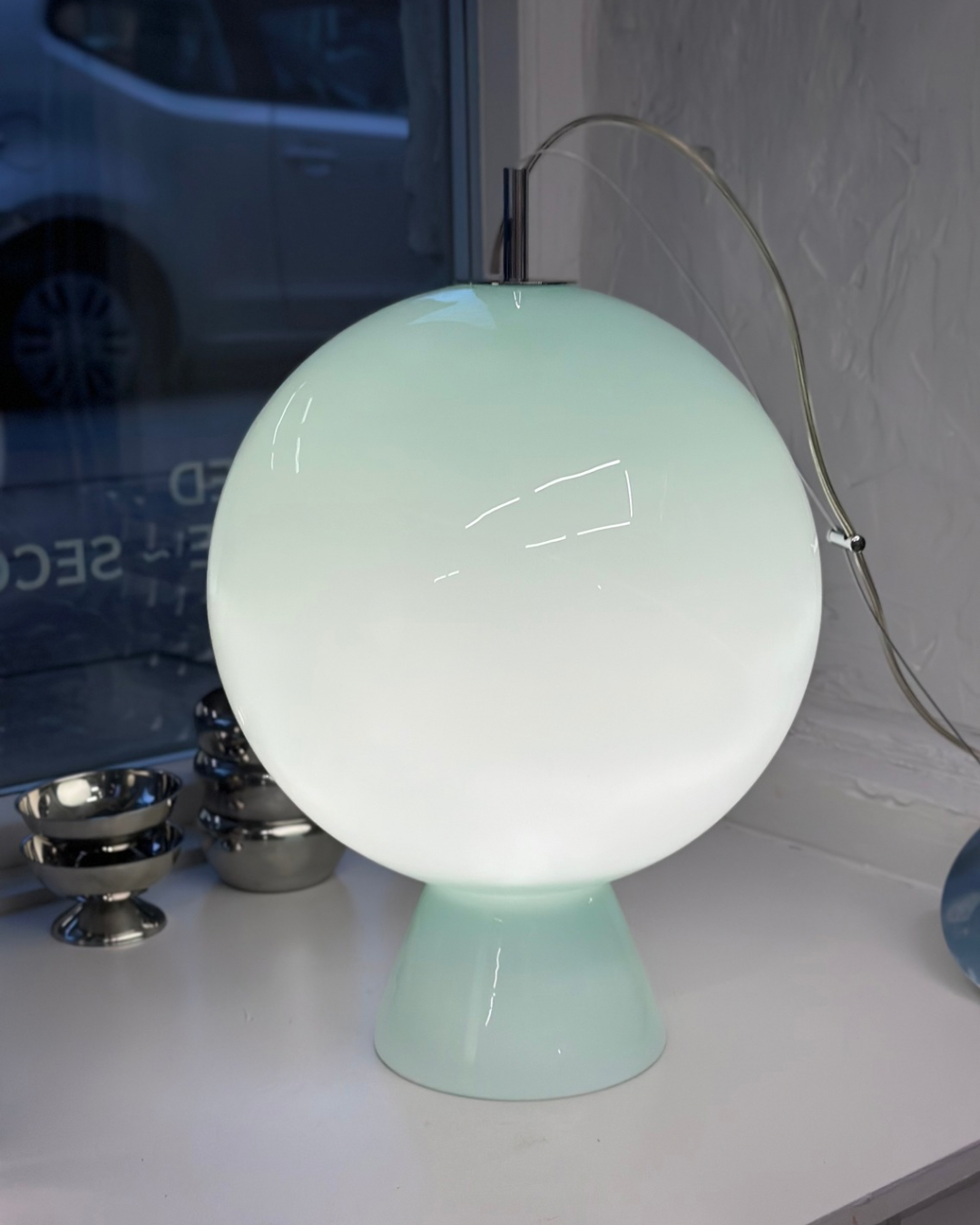 Italiensk Glas Pendel - Aqua-blå