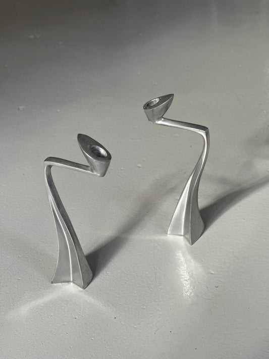 Vintage Aluminium Lysetager