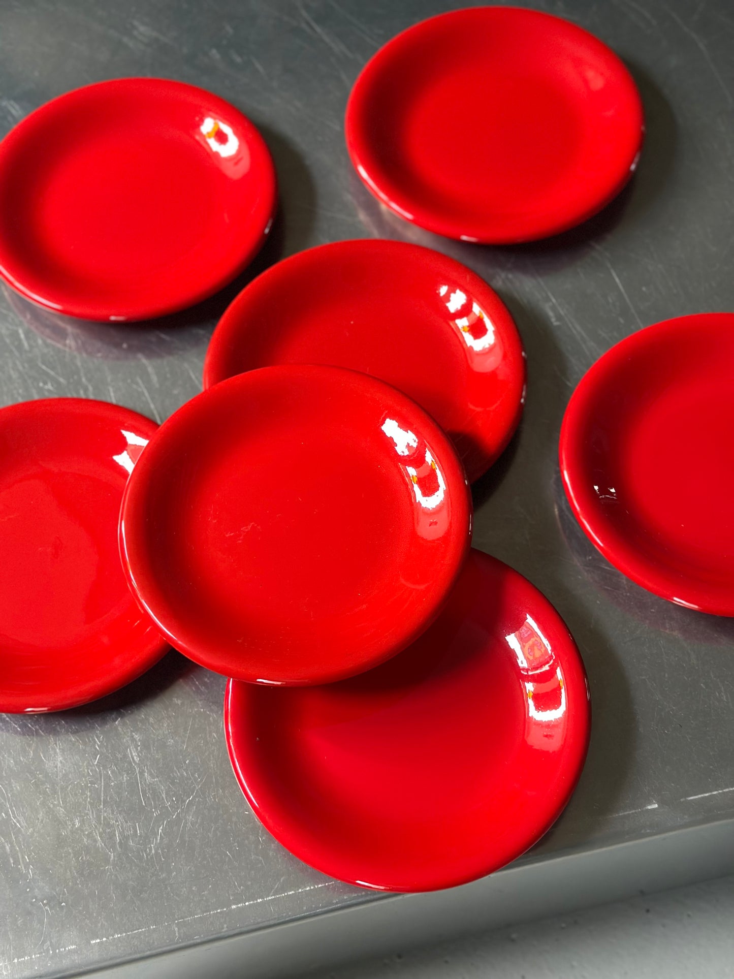 Røde Italienske Vintage Tallerkener