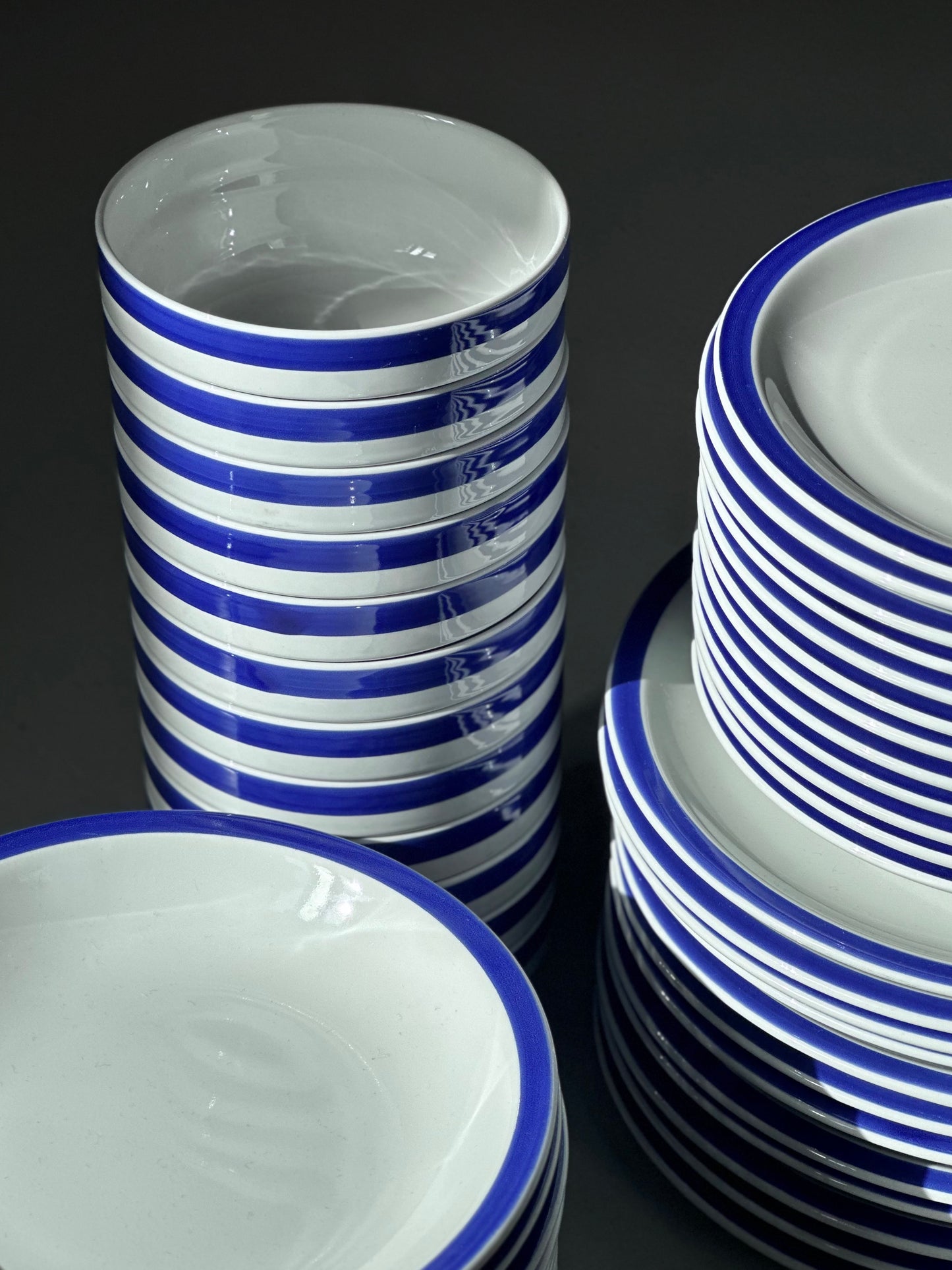 Vintage Bistro Stel - Blå Tyk Kant