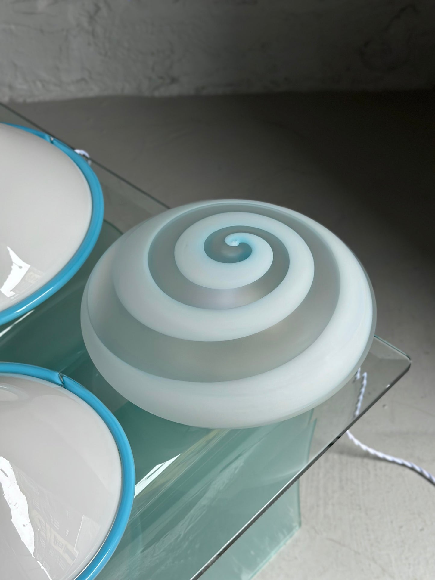 Vintage Murano Swirl Plafond - Lyseblå