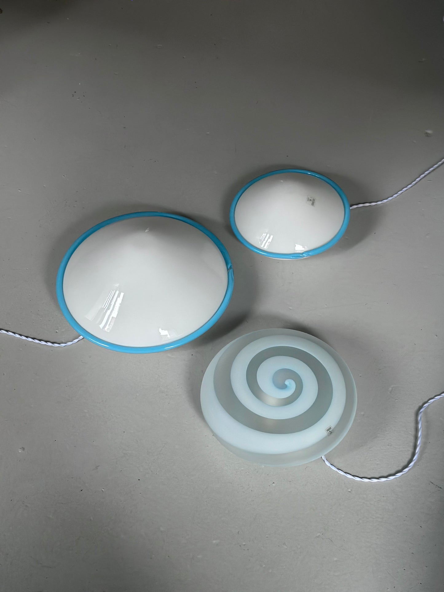 Vintage Murano Swirl Plafond - Lyseblå