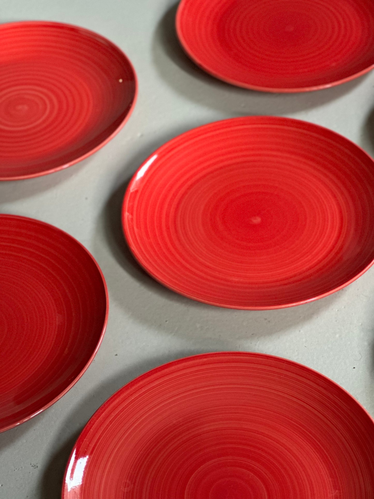 Italienske Swirl Tallerkener - Rød