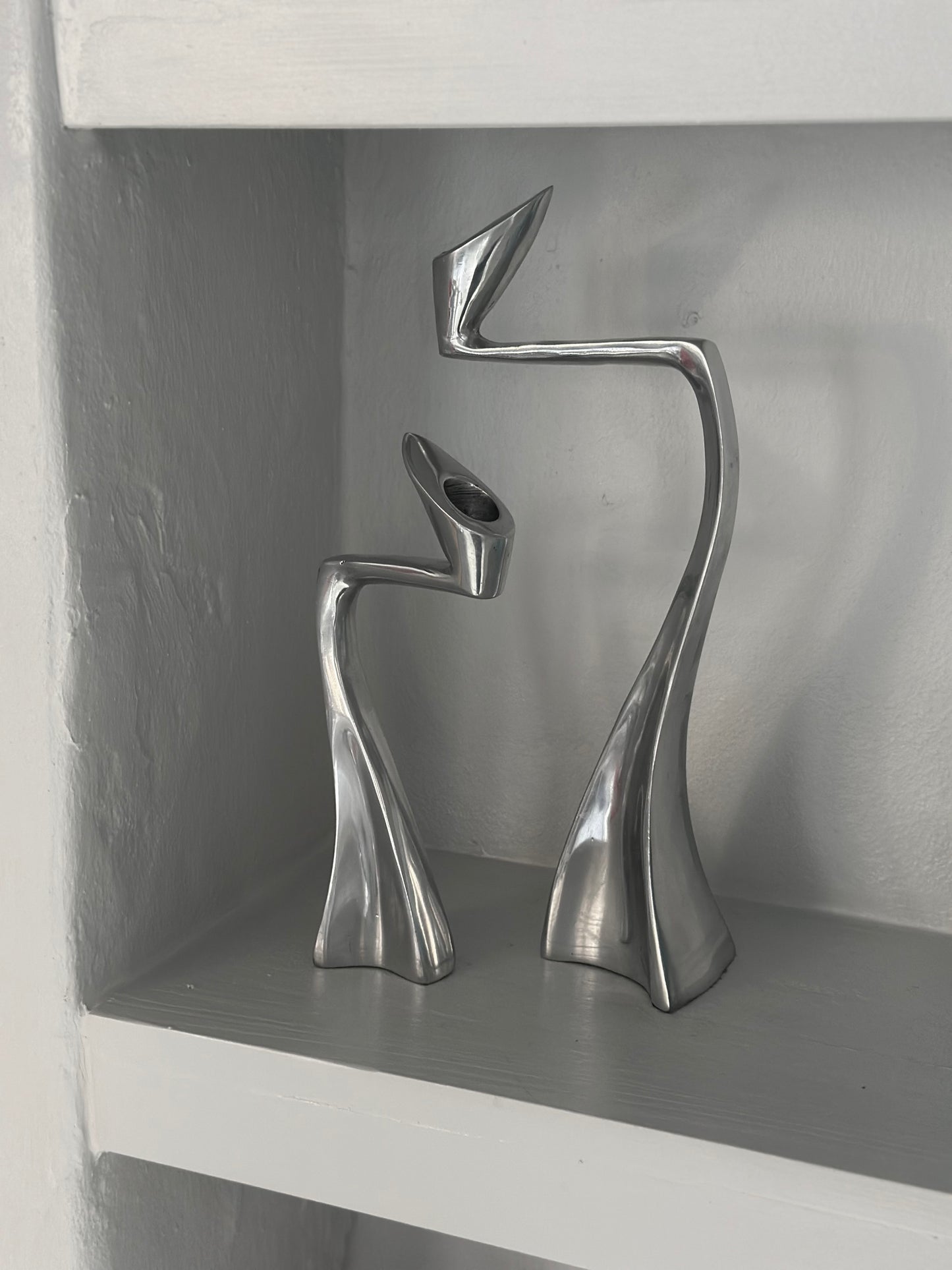 Vintage ‘SWAN’ Lysestager I Aluminium