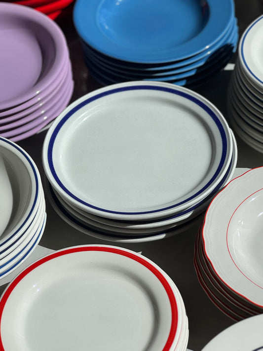 Vintage Bistro Stel - Tyk Blå Kant