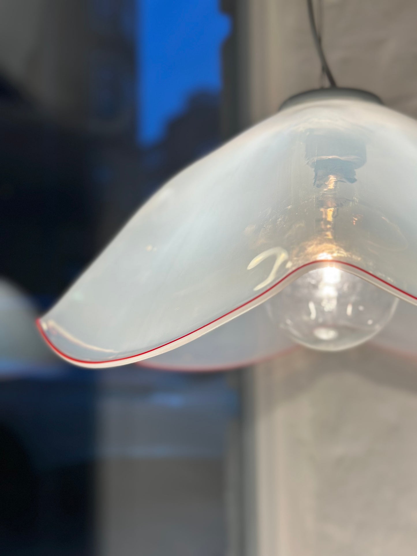 Vintage Murano Pendel - Rød Kant