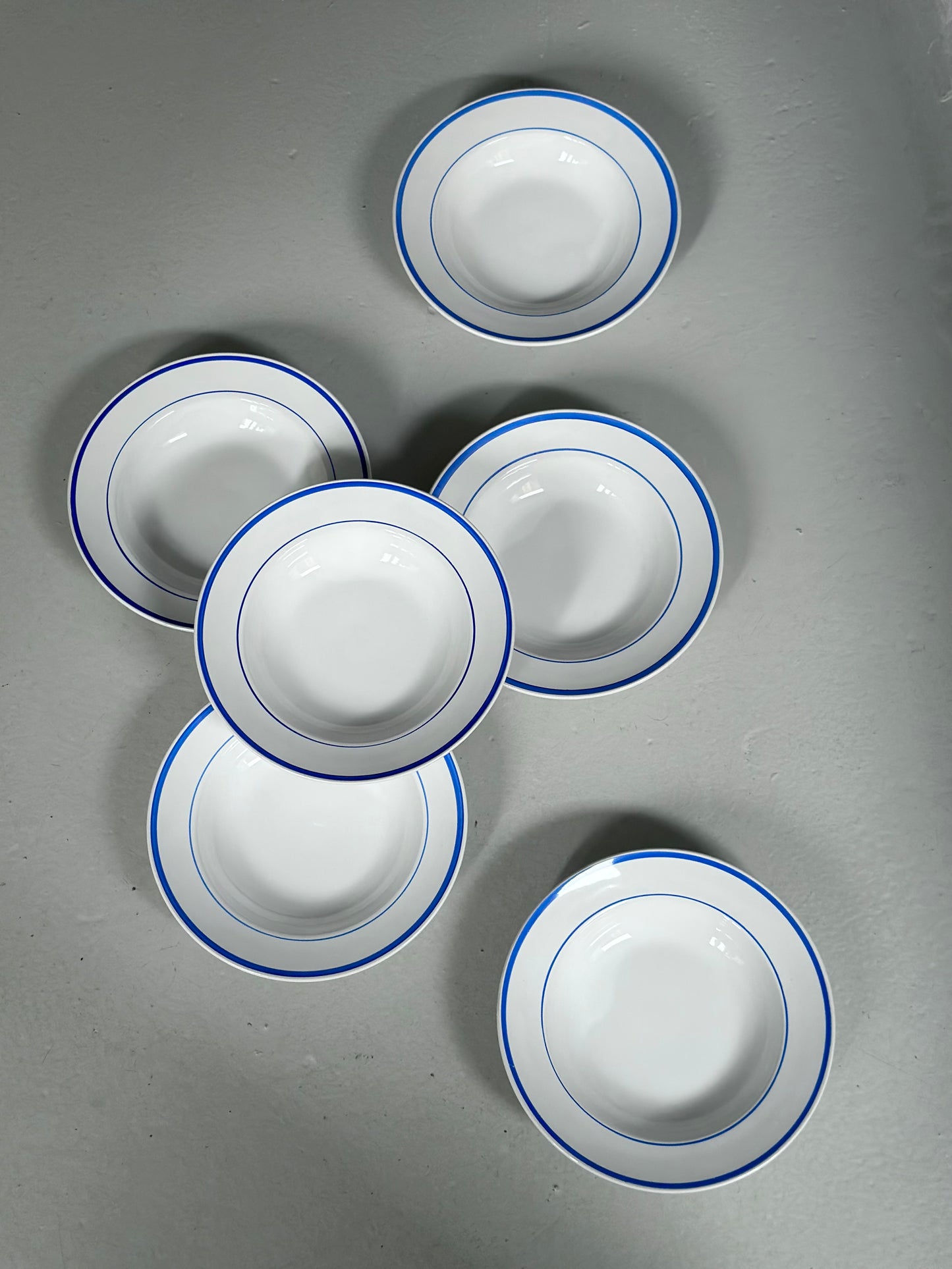 Italienske Vintage Bistro Tallerkener - Blå