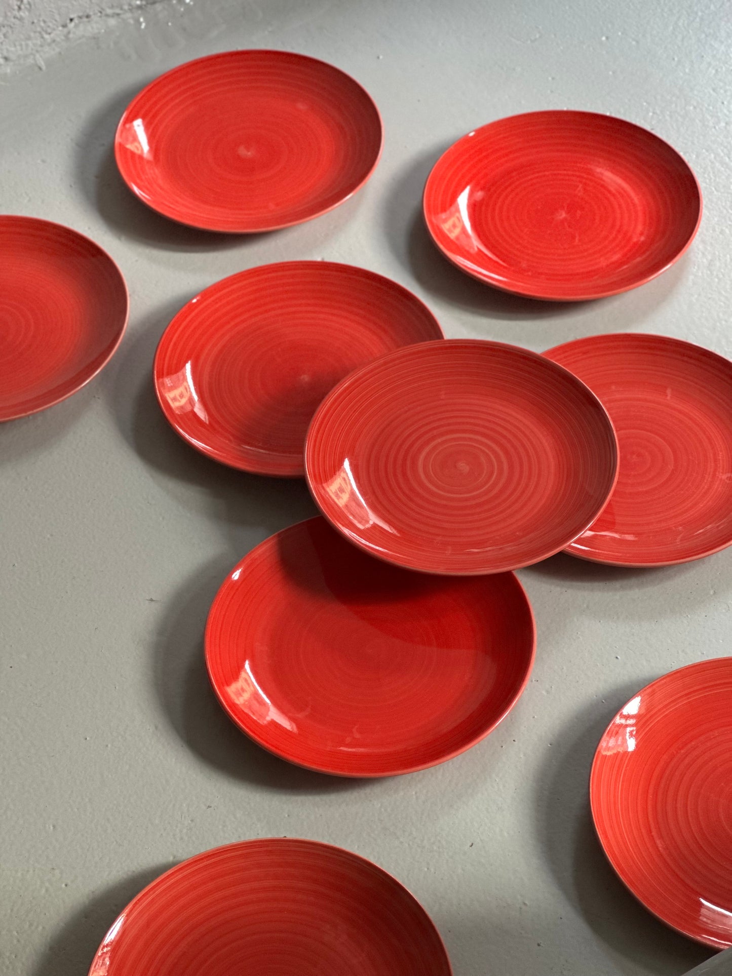 Italienske Swirl Tallerkener - Rød