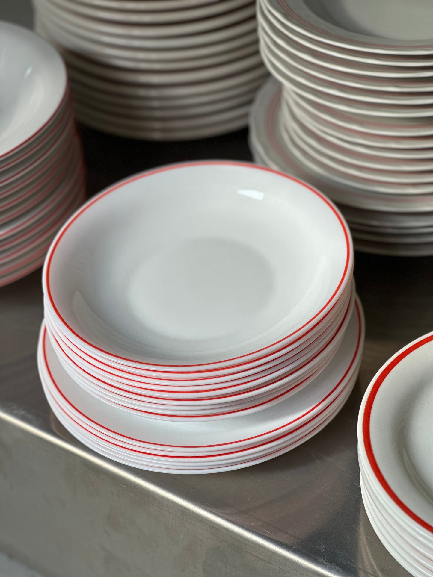 Franske Bistro Tallerkener - Rød